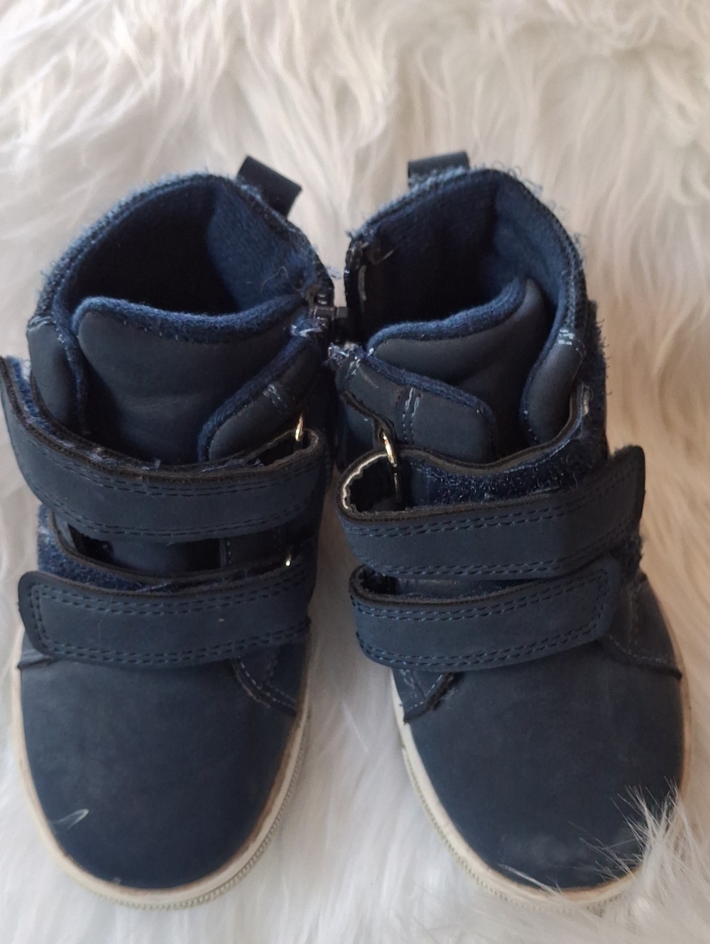 Toddler Navy High-Top Sneakers with Easy Velcro Straps